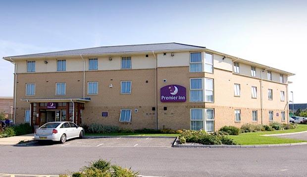 Exterior at Premier Inn Gloucester Business Park showing car park