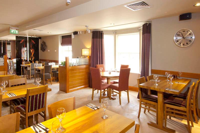 Restaurant area at Premier Inn Newport/Telford hotel