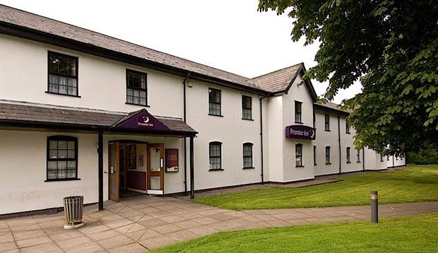 Premier Inn Cardiff East hotel view of whole hotel from outside