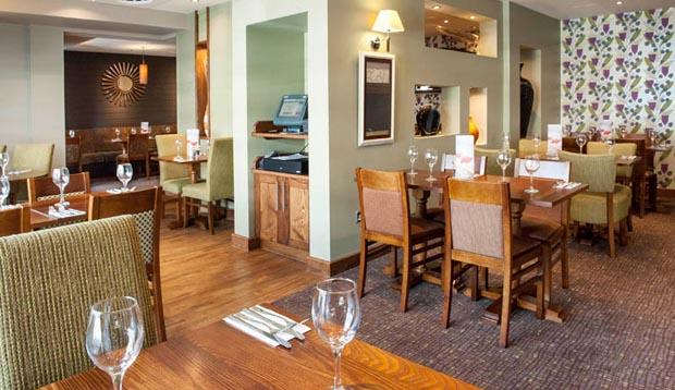 Modern restaurant inside Premier Inn Croydon Town Centre hotel 