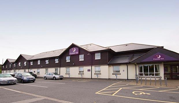 Exterior at Premier Inn Hayle showing car park