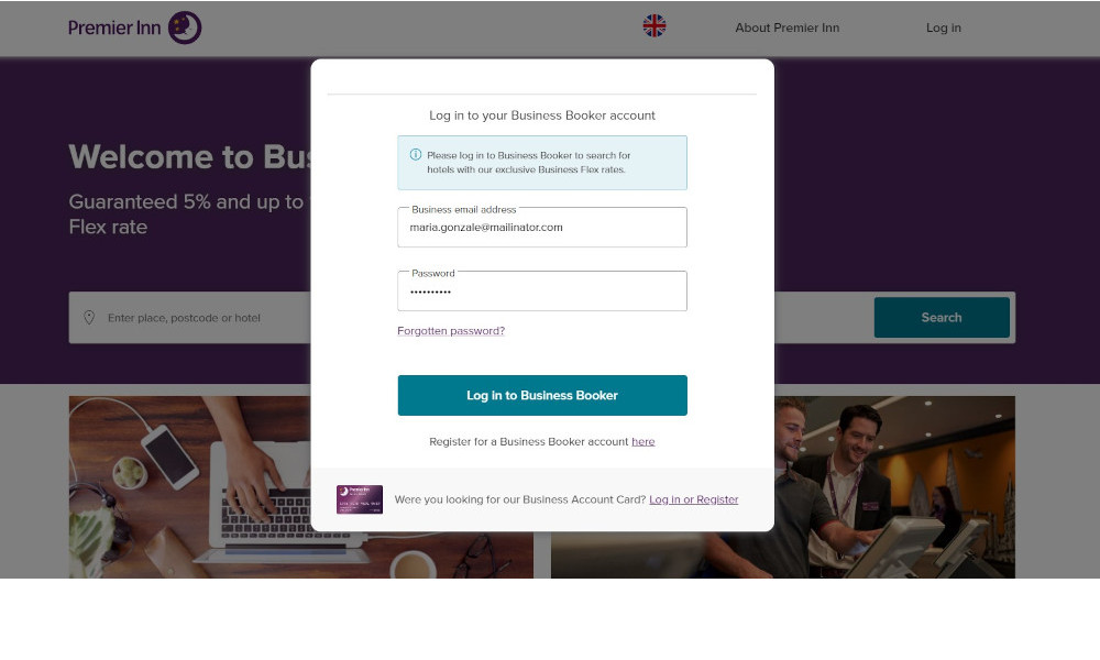 2. Log in to Business Booker