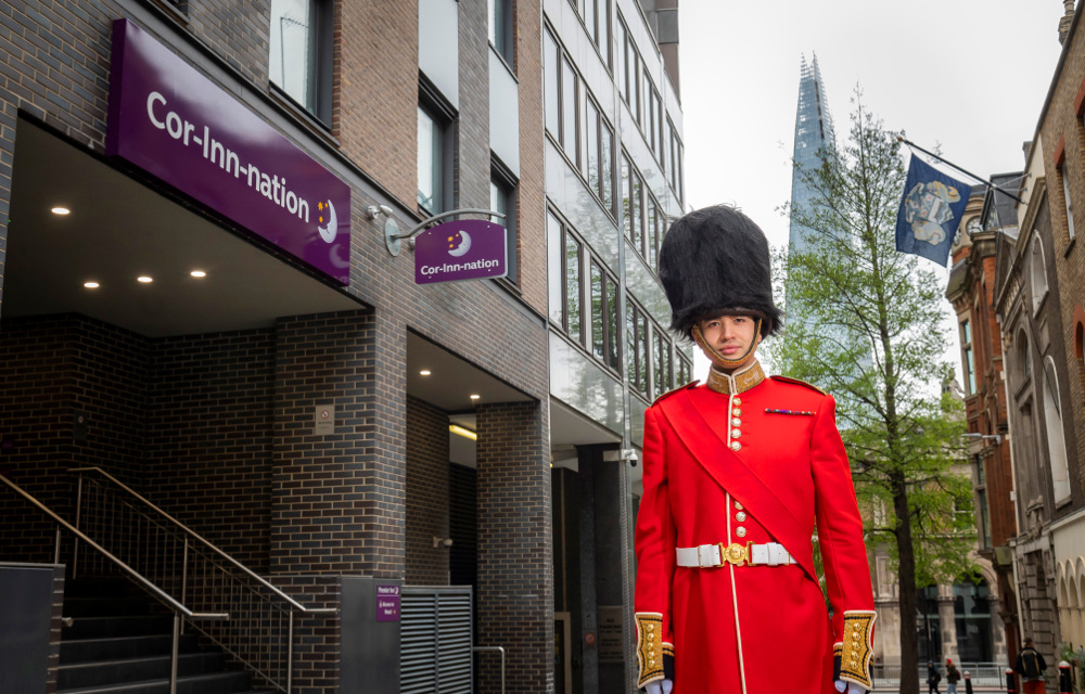 Hotel guards and new signage