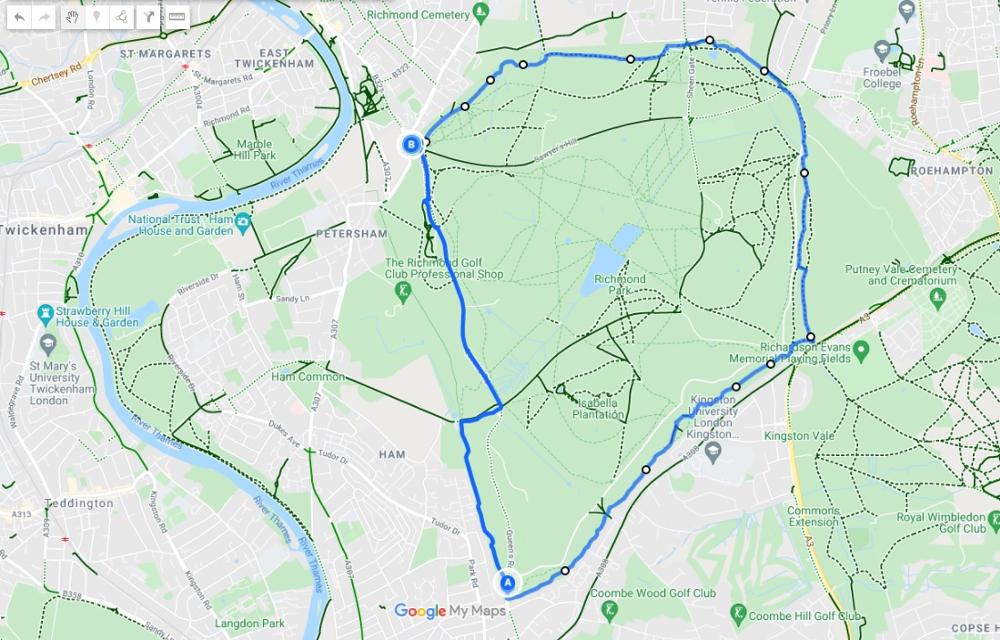 SOUTH: The Tamsin Biking Trail at Richmond Park