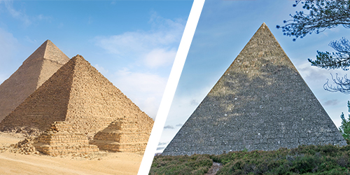 The Great Pyramid of Giza and Prince Albert Cairn, Balmoral, Scotland 