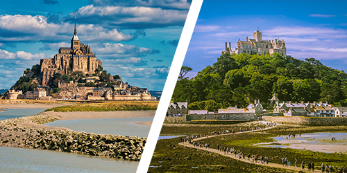 Mont-Saint-Michel, France and St Michael’s Mount, Cornwall 