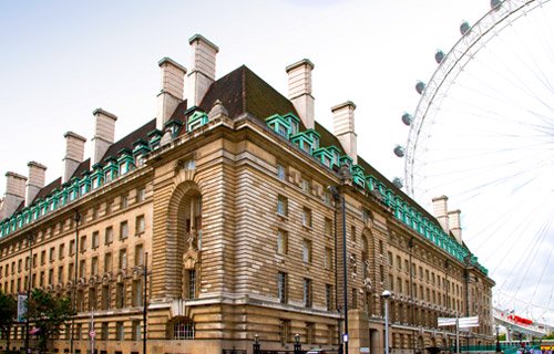 London County Hall hotel exterior image with London Eye.